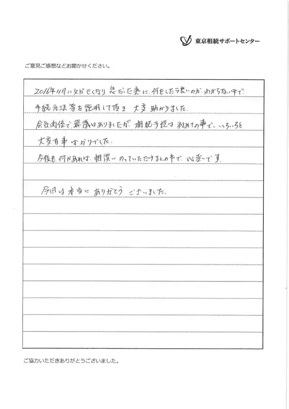 お客様の声のお手紙